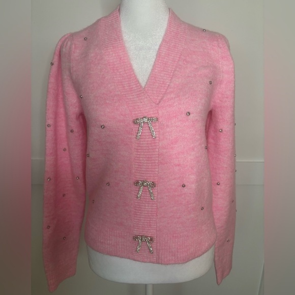 Lilly Pulitzer Ellorie sweater Heathered Conch Shell Pink Rinestones XXS - Picture 3 of 11